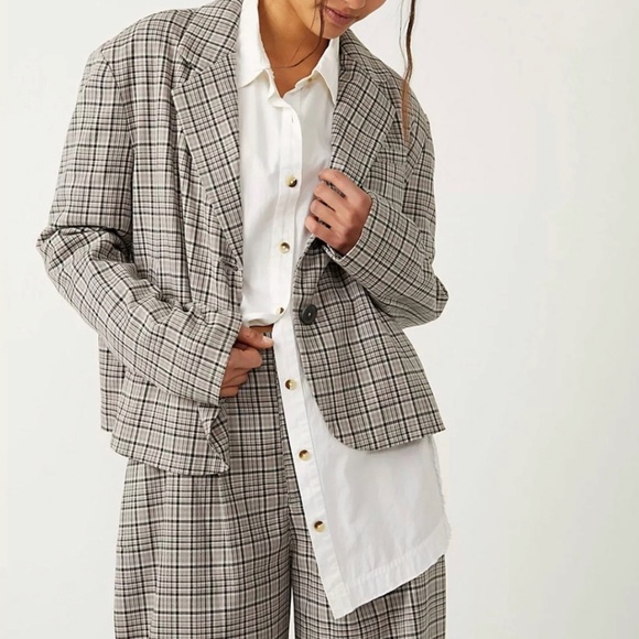 We the People Cali Blazer in Neutral Combo Free People - Picture 1 of 12